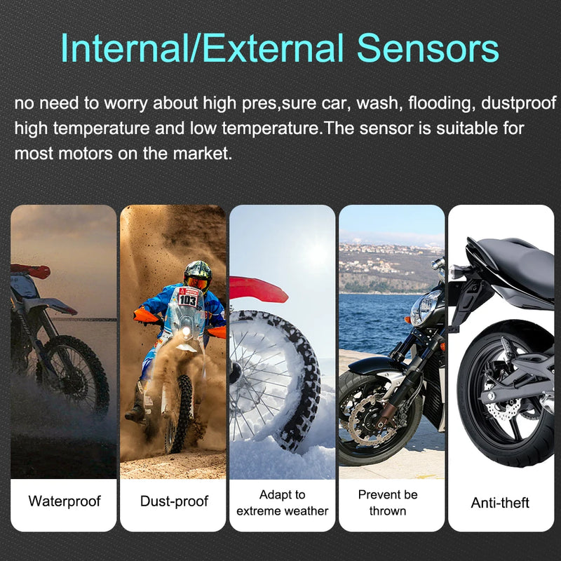 2 External Internal TH/WI Sensors Motorcycle TPMS Motor