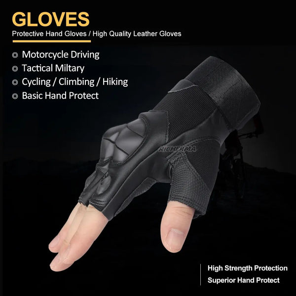 Summer Gloves Motorcycle Men Women Fingerless Gloves