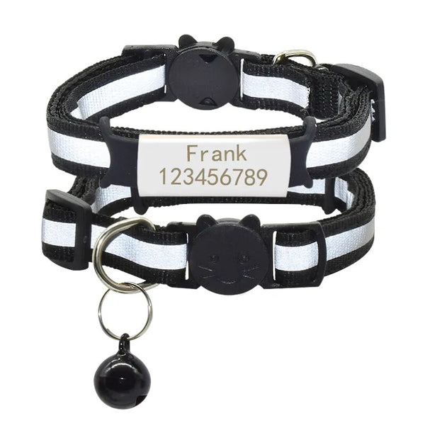 Custom Reflective Nameplate Cat Collar Bell