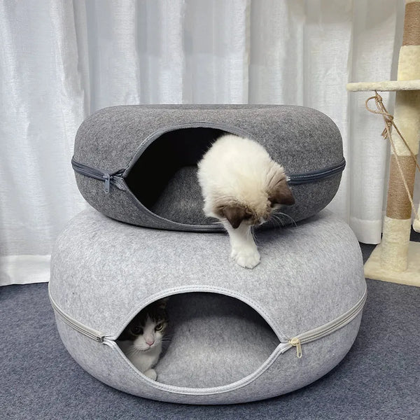 cat donut tunnel bed