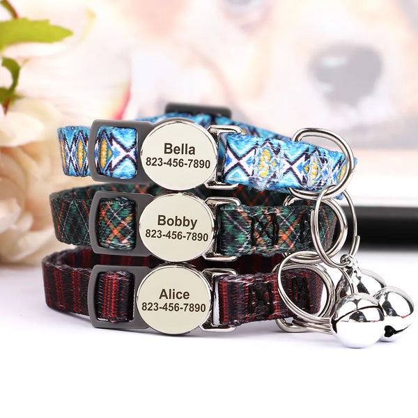 Personalized Printed Cat Collar Adjustable