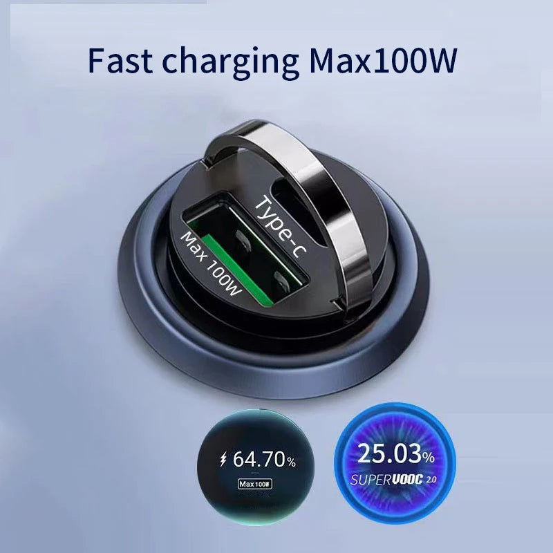100W Mini Car Charger Lighter Fast Charging