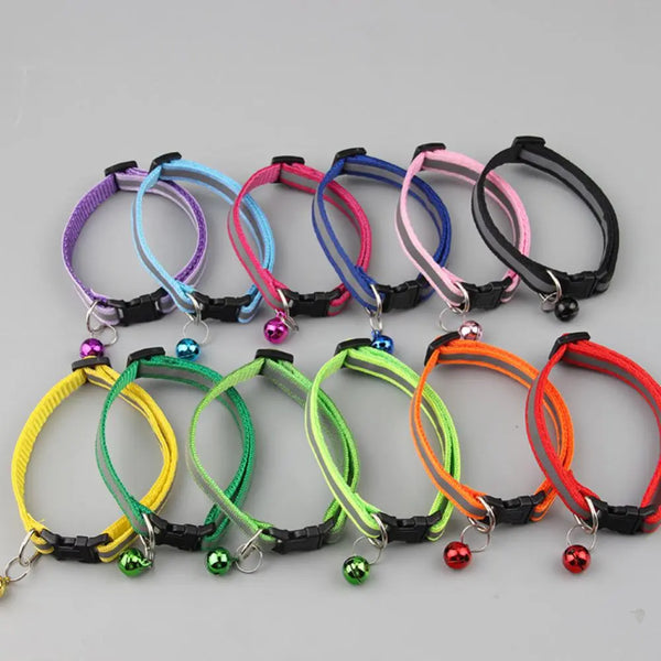 Reflective Breakaway Cat Collar Neck Ring Necklace Bell