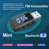 Car Bluetooth 5.3 FM02 Mini USB Transmitter Receiver