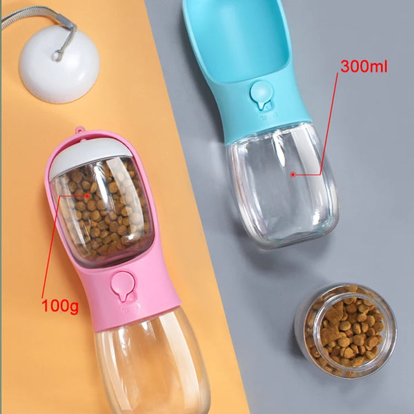 Pet Water Cup Bottle with Food Dispenser