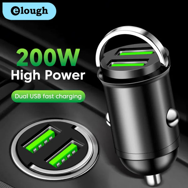 200W Mini Dual Ports USB Car Charger