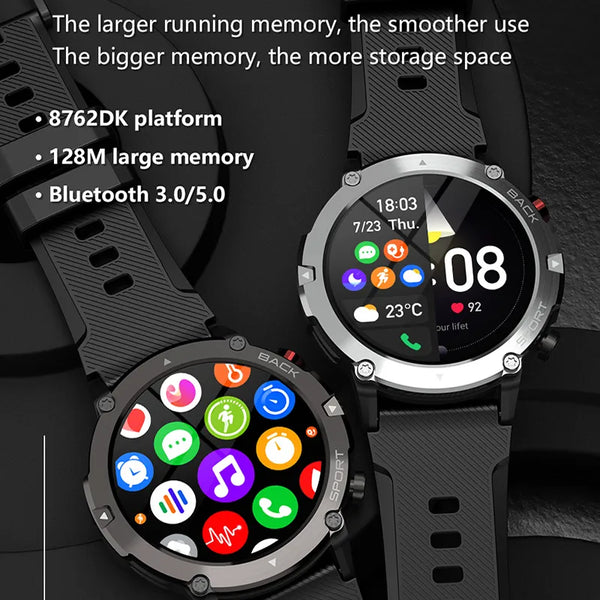 Smart Watch Men Bluetooth Call Fitness Tracker