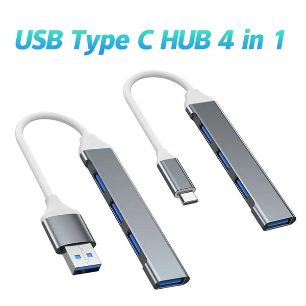 Mini USB Type C Hub 4Port Adapter