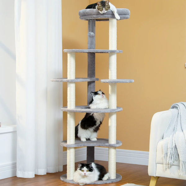 Height 154CM 6-Levels Cat Tree Condo for Indoor