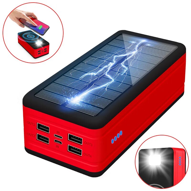 Solar Power Bank 100000mAh Solar Charging