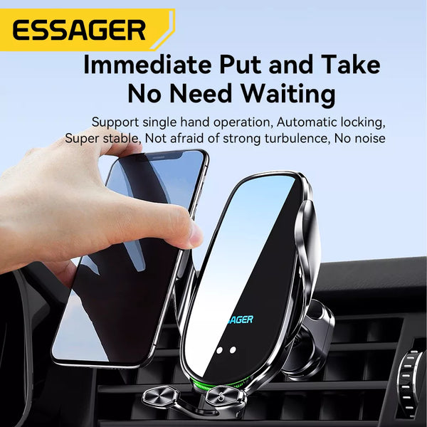 Essager Qi 15W Wireless Charger Car Phone Holder