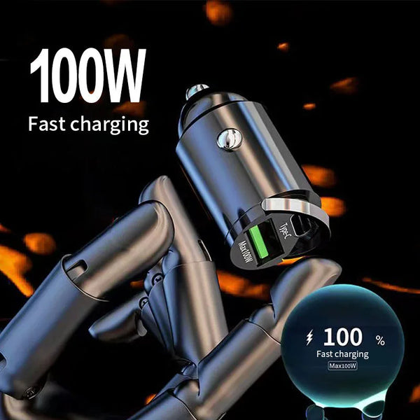 100W Mini Car Charger Lighter Fast Charging