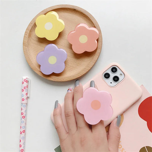 Korea Cute Glossy Colorful Flowers Phone Grip