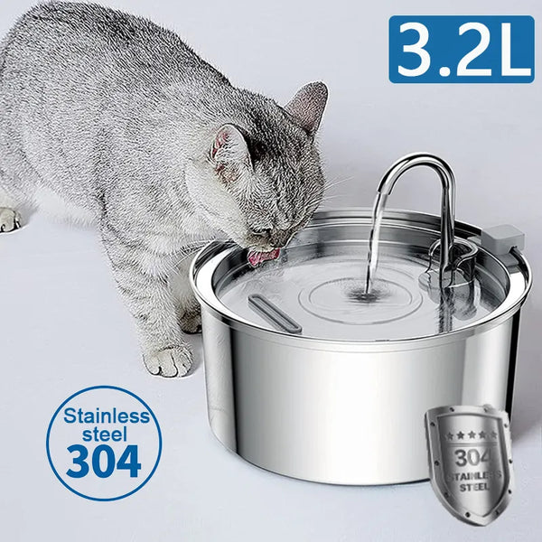 stainless steel cat drinking fountain