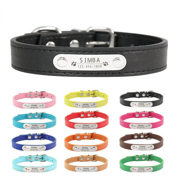 personalized leather dog collar