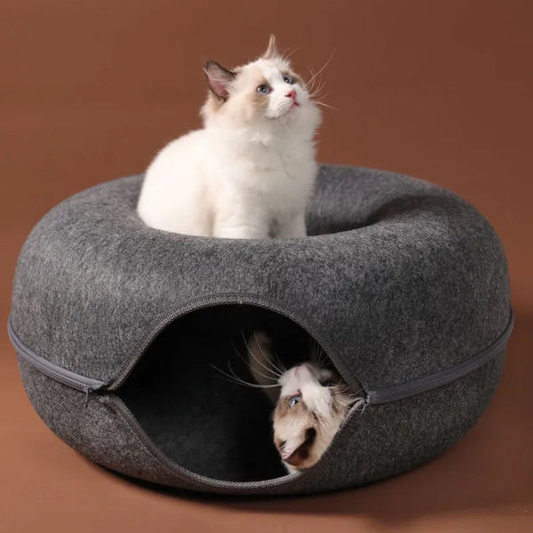 donut tunnel cat bed