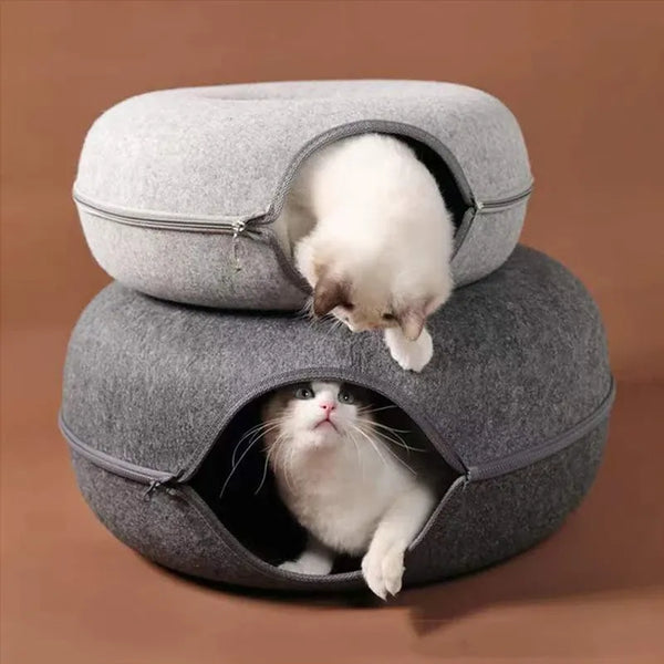 cat donut tunnel bed