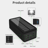 Solar Power Bank 100000mAh Solar Charging