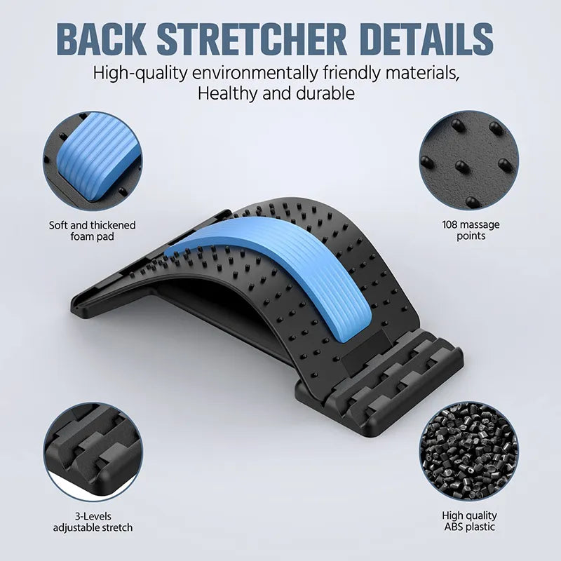 Back Stretcher Magnetotherapy Multi-Level Adjustable Massager