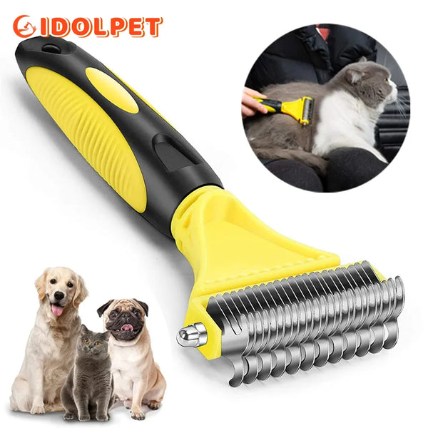 pets stainless steel grooming brush 