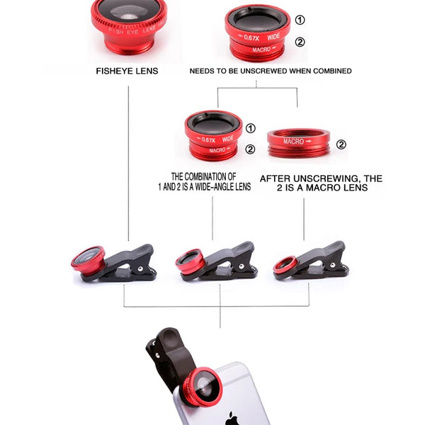 3in1 Fisheye Phone Lens