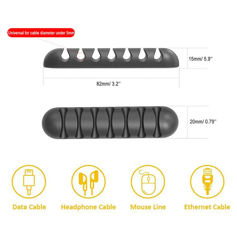 7 Holes USB Cable Organizer