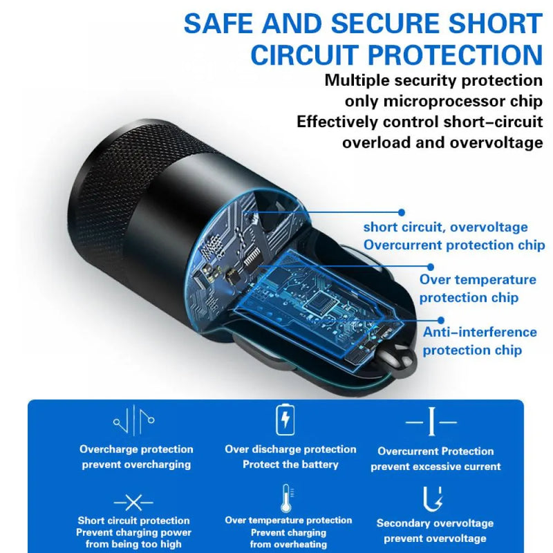 66W USB Car Charger Type C Fast Charging