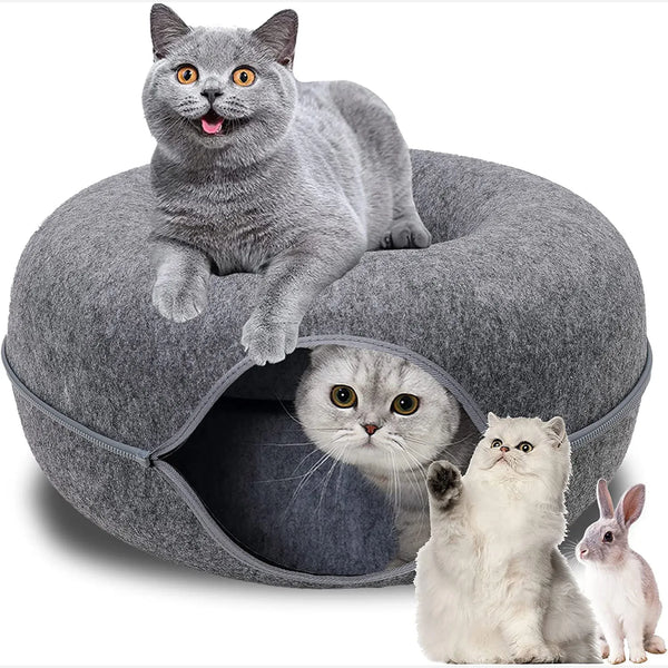 donut cat bed tunnel